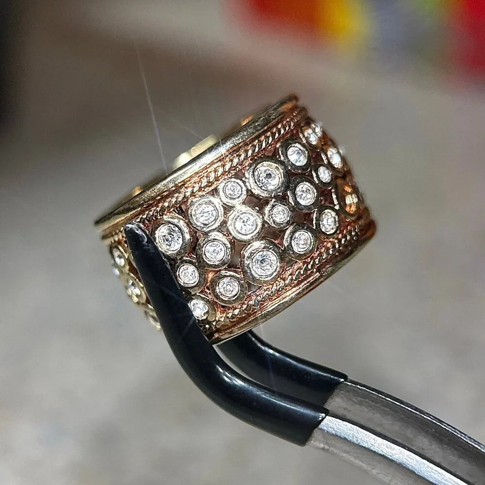 Rhinestones Wide‎ Band Ring